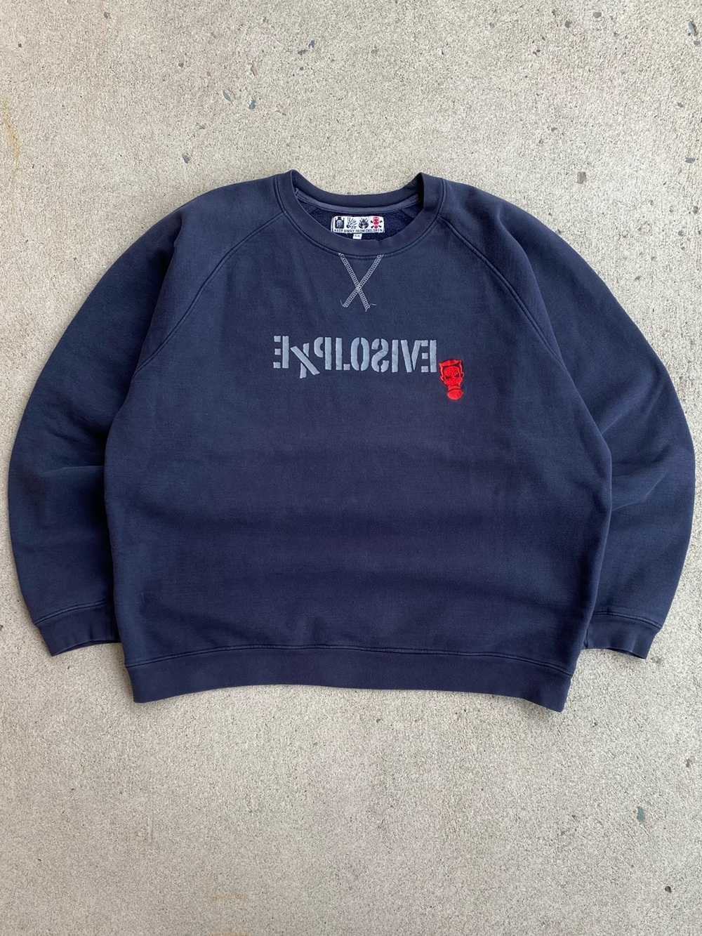 00s Y2k Explosive Embroidered Crewneck